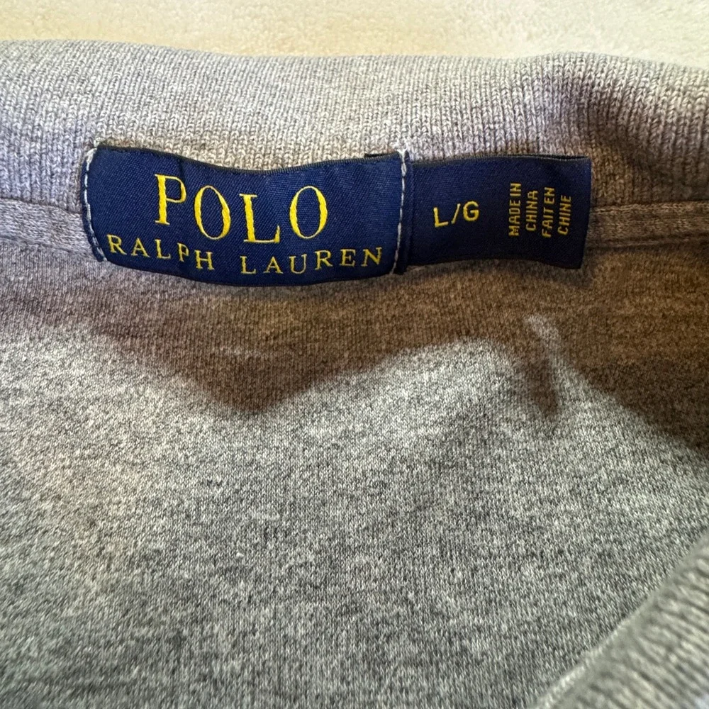 Polo Ralph Lauren Polo Shirt Mens Large Gray Short Sleeve Mesh Pony Logo